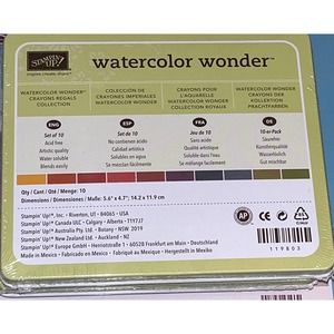 Stampin Up! Watercolor Wonder Crayons Set of 10 Regal